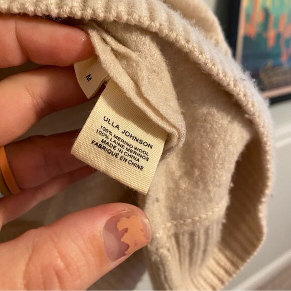 Ulla Johnson Cream Neutral Merino Wool Sweater Medium - Picture 11 of 16